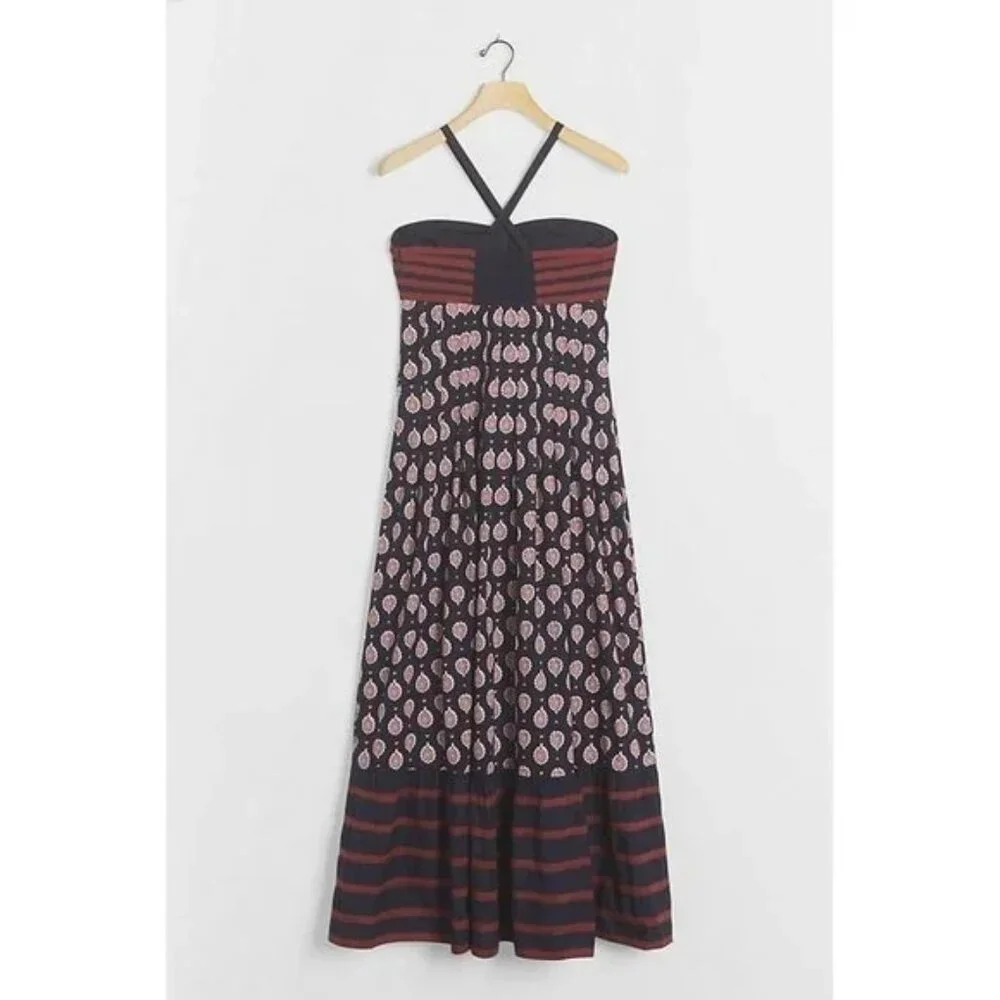 NWOT Anthropologie Zosime Halter Maxi Dress Boho 100% Cotton (Plus Size 18W) - Picture 3 of 11